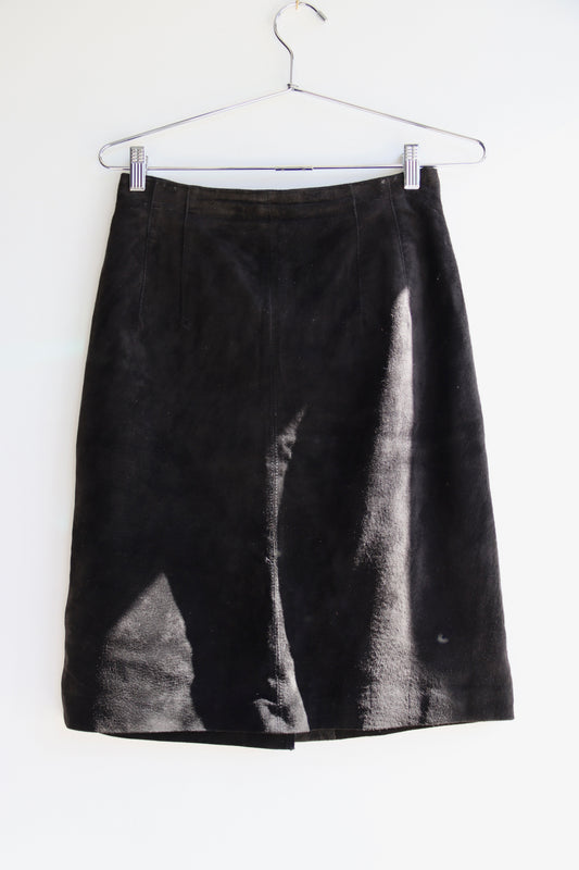 Lord & Taylor Black Leather Skirt