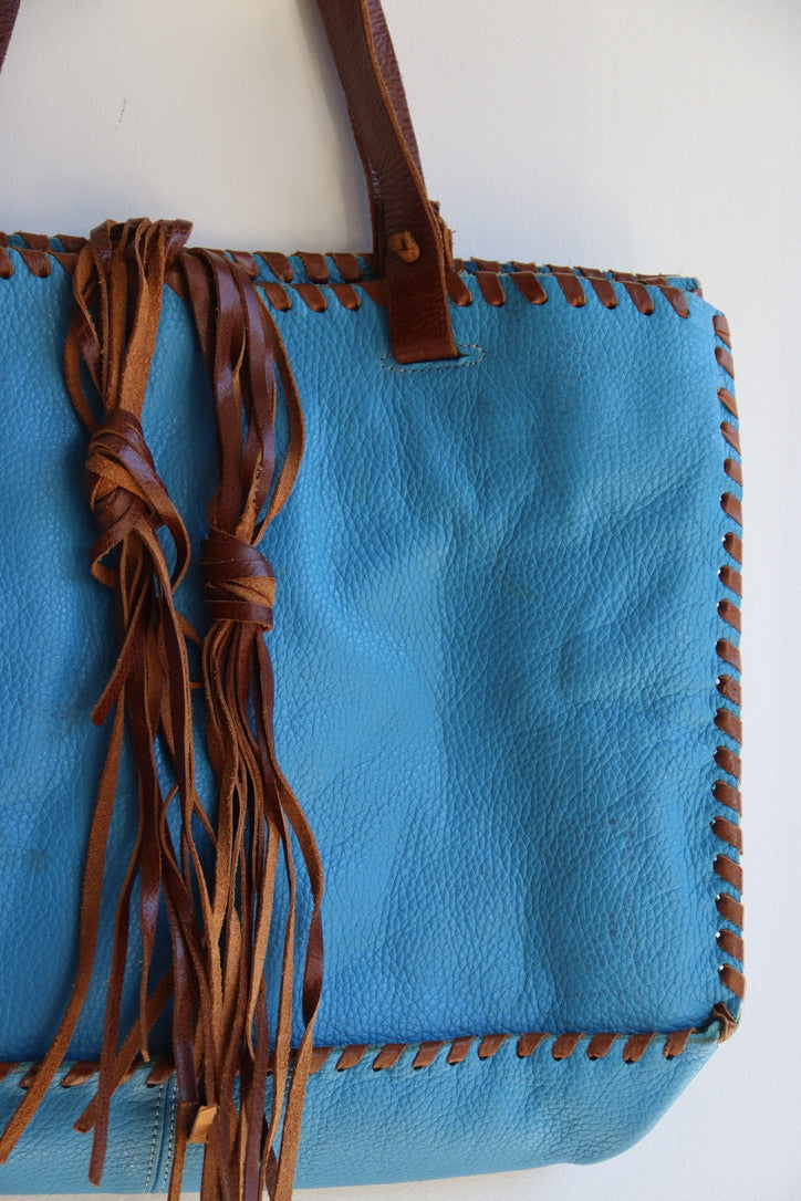 Carla Mancini Blue Leather Bag