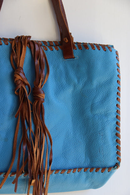 Carla Mancini Blue Leather Bag