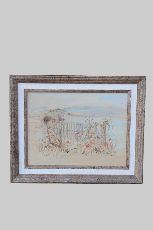 Framed abstract landscape art