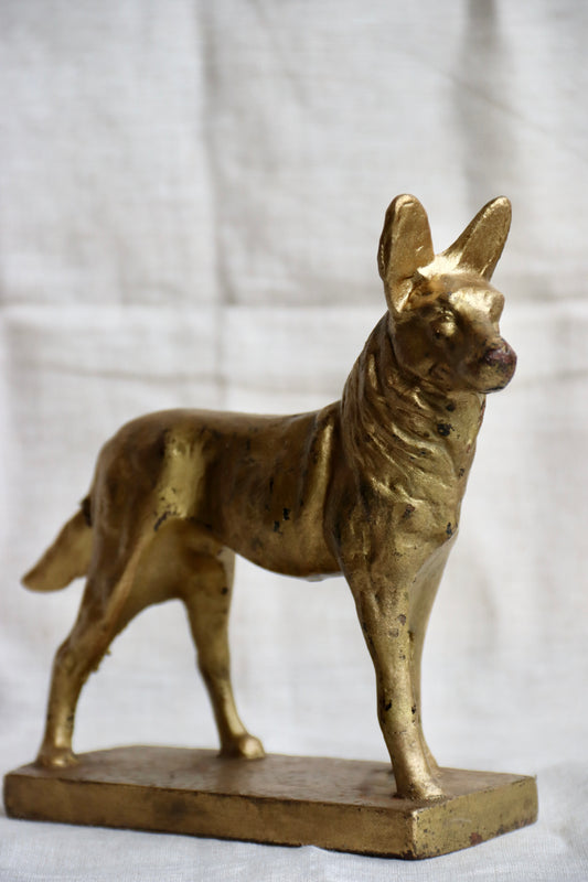 Gold Dog Sculpture - as is