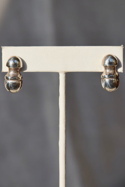 Sterling Silver Gourd Stud Earrings