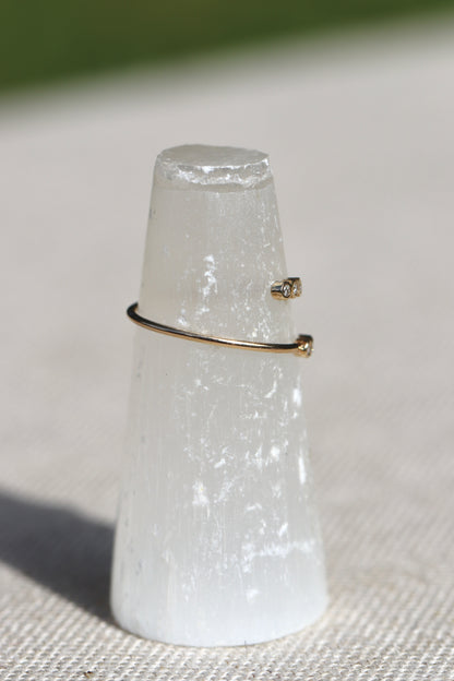 Zoe Chicco 14k Tiny Diamond Bezel Bypass Ring