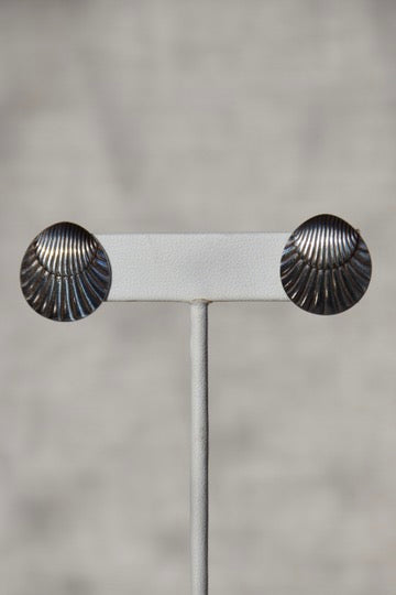 George Jensen Sterling Silver Scallop Shell Stud Earrings
