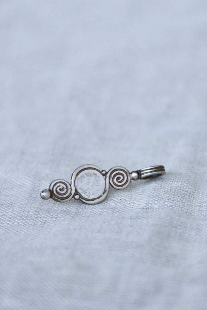 Parish Wager Sterling Silver spiral pendants with amethyst