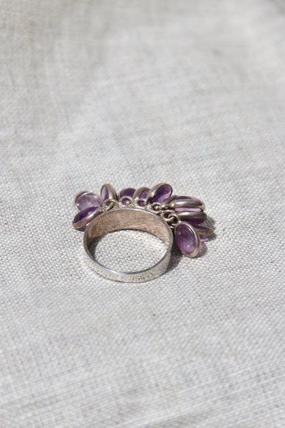 Sterling Silver Amethyst Drop Ring