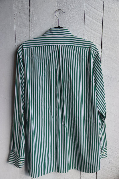 Mens Maus & Hoffman Green Striped Button Down Dress Shirt