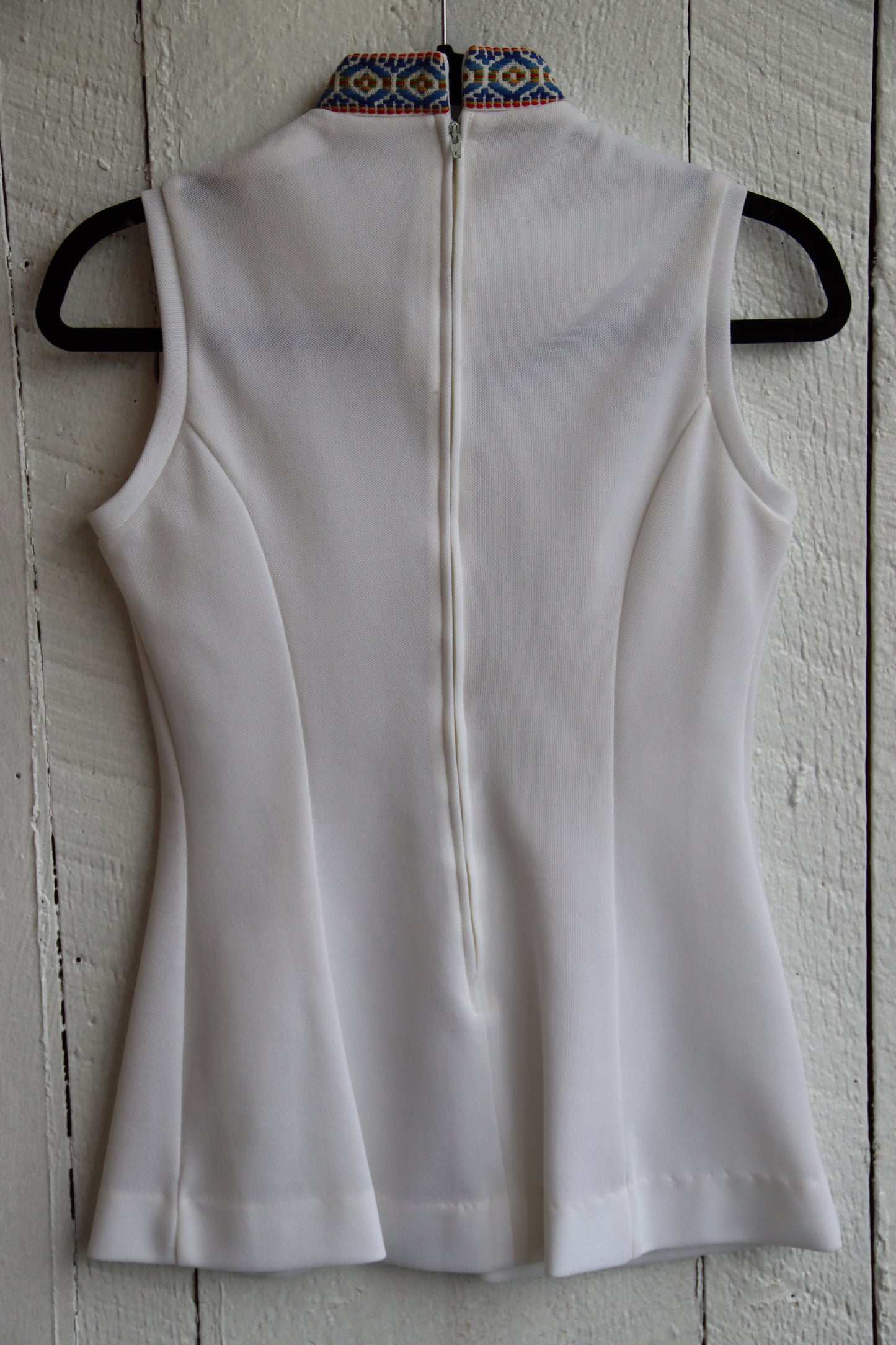 White Tennis Dress with Ribbon Details - 1970s