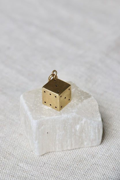 Dice Pendant - 14k Yellow Gold