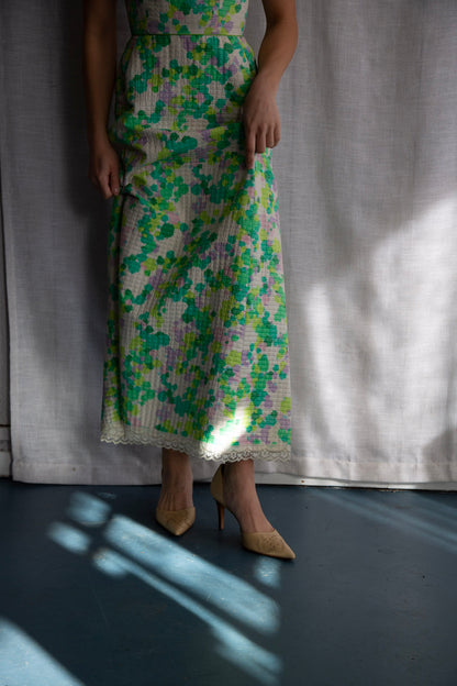 Harold Grant Green Quilt Maxi Dress - 1970s