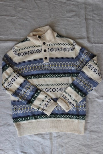 Tommy Hilfiger Cream Patterned Camel Hair Blend Sweater