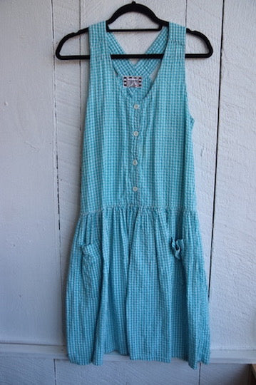 Regardel Turquoise Checked Dress