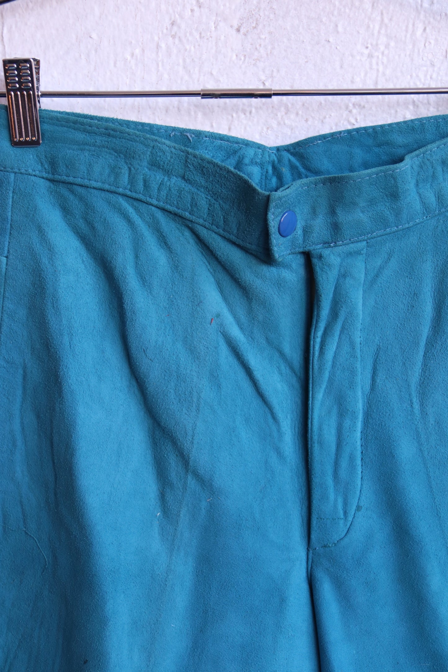 Turquoise Leather Pants