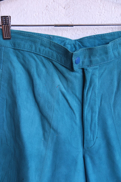 Turquoise Leather Pants