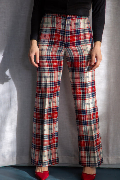 Vintage 1970s Garland Plaid Wool Pants