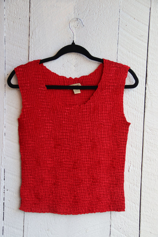 Vintage Plisse Red Top