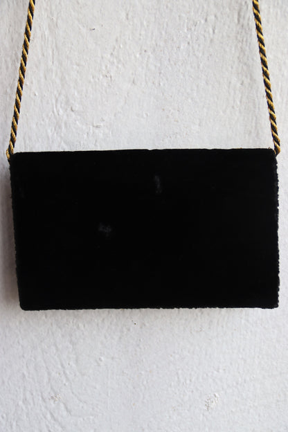 Vintage Black Velvet Bag