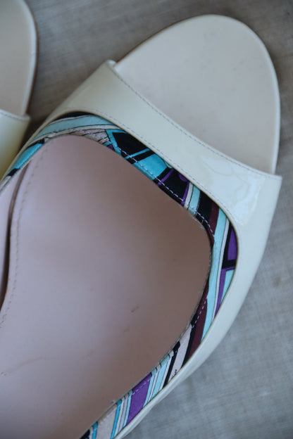Emilio Pucci White Patent Heels - 40.5
