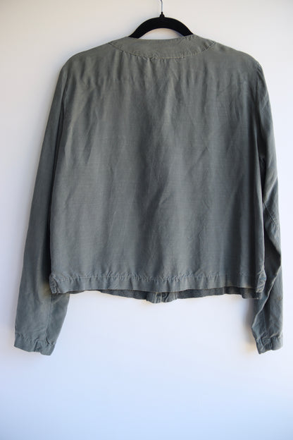 Cut - Loose Grey Silk Top