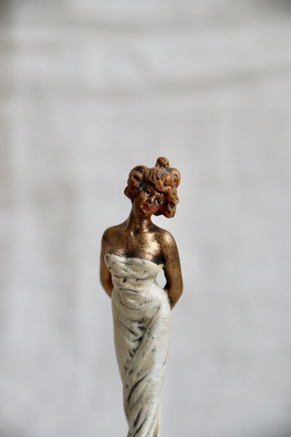 Fritz Bermann Vienna Bronzes Since 1850 Painted Lady in Dress Figurine