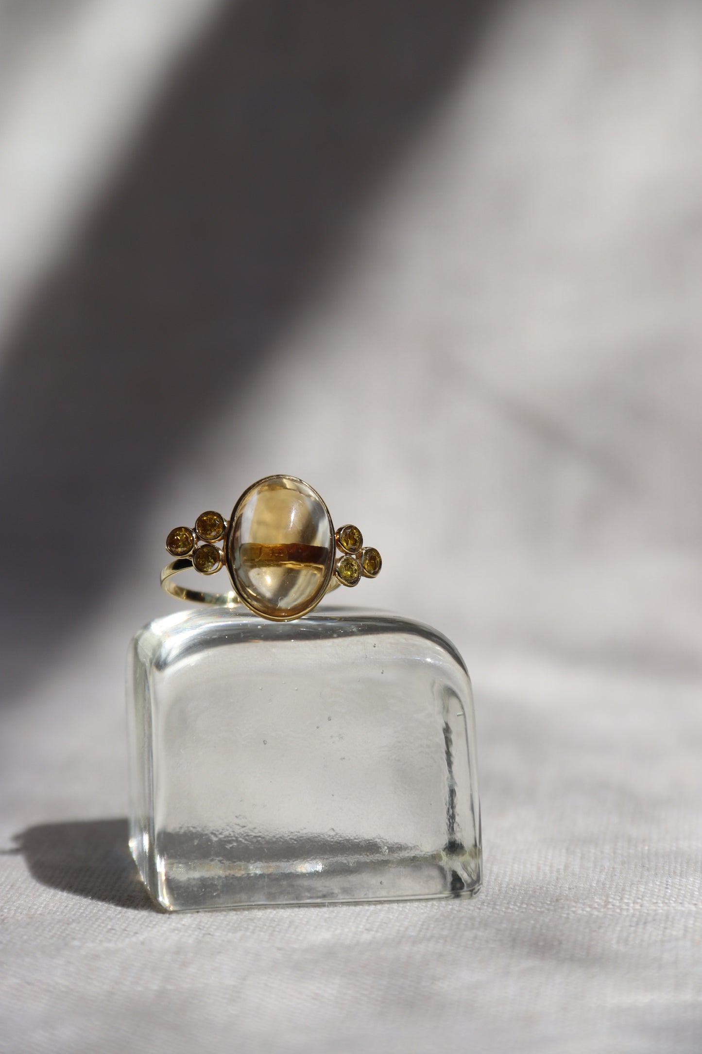 Quartz & Diamond Ring - 14K