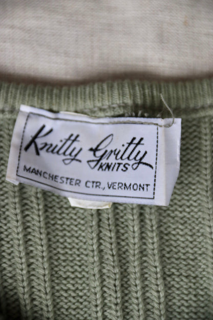 Vintage Knitty Gritty Knits Sage Green Sweater