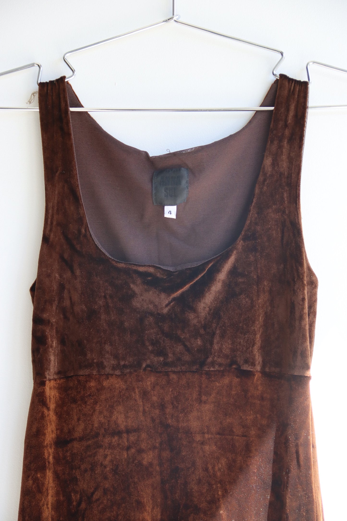 Anna Sui Brown Velvet Dress