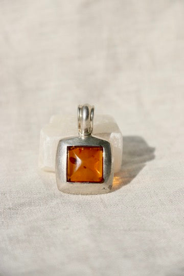 Sterling Silver Amber Pendant