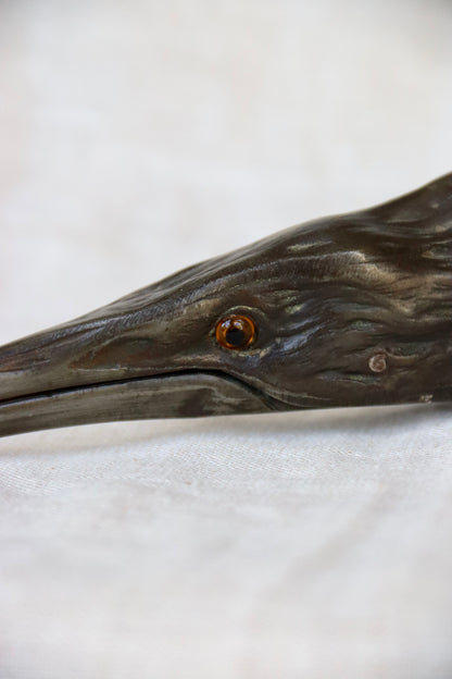 Antique Cast Bittern Wall Clip