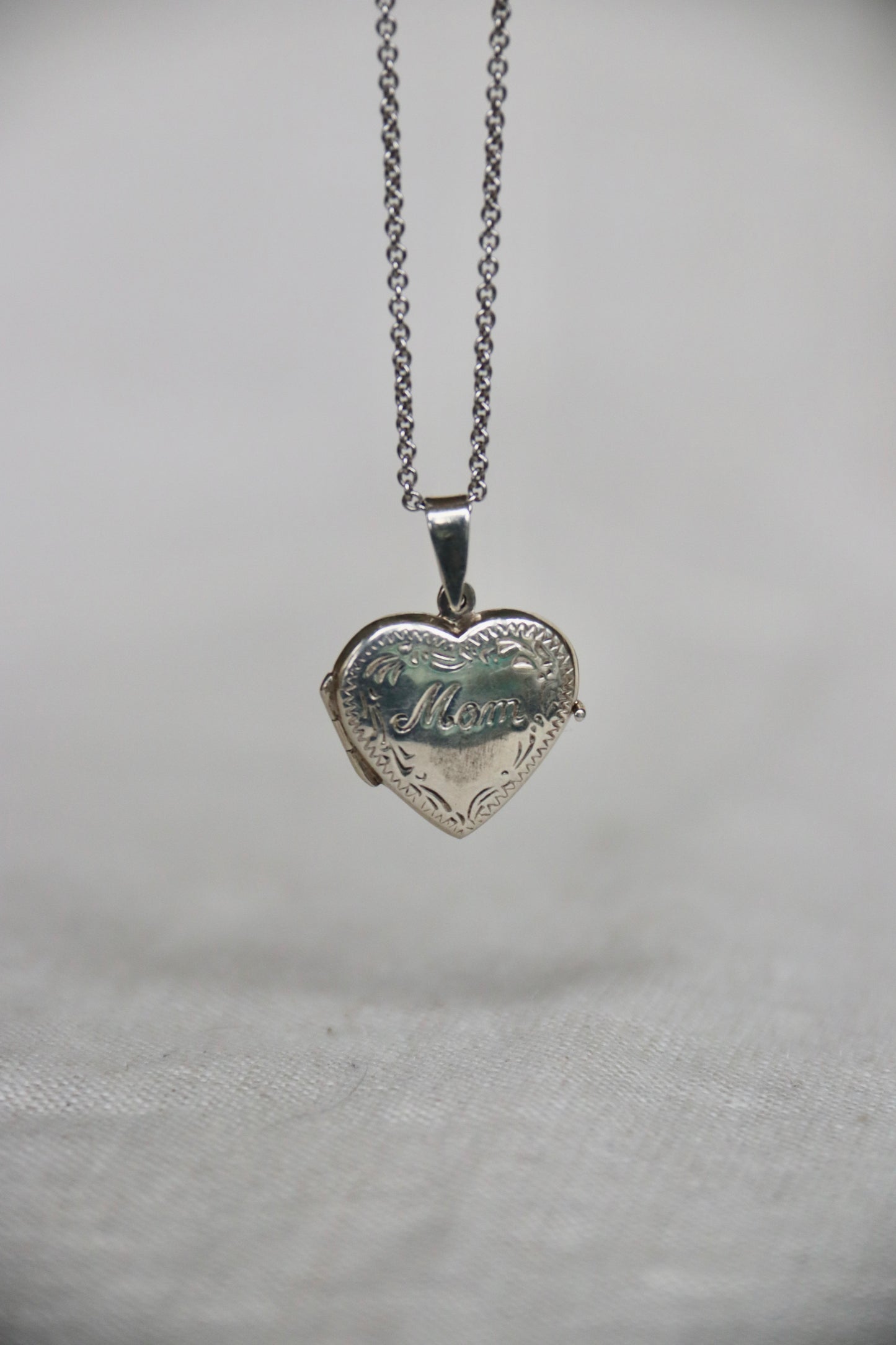 Sterling Silver "Mom" Locket Pendant