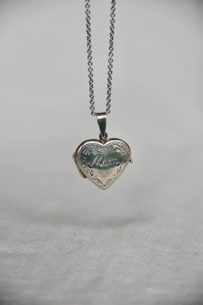 Sterling Silver "Mom" Locket Pendant
