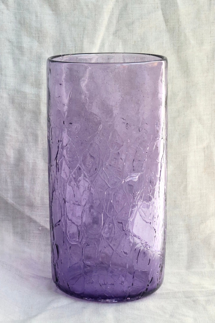 Peter Greenwood Purple Crackle Glass Vase