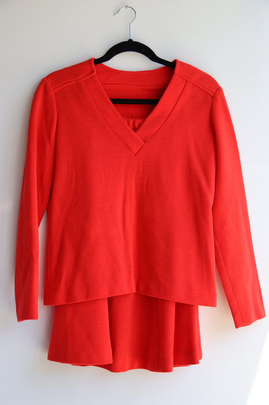 Vintage Red Skirt and Top Set
