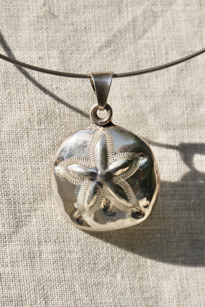 Sterling Silver Sand Dollar Necklace and Bracelet Set