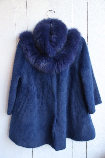 Blue Faux Fur Coat