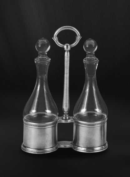 Pewter Oil and Vinegar Cruet Set
