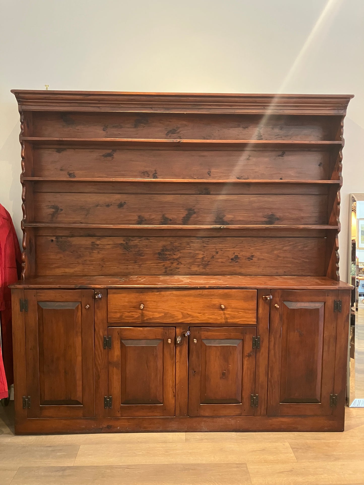 Late 18th Century Wooden Two Part Cupboard