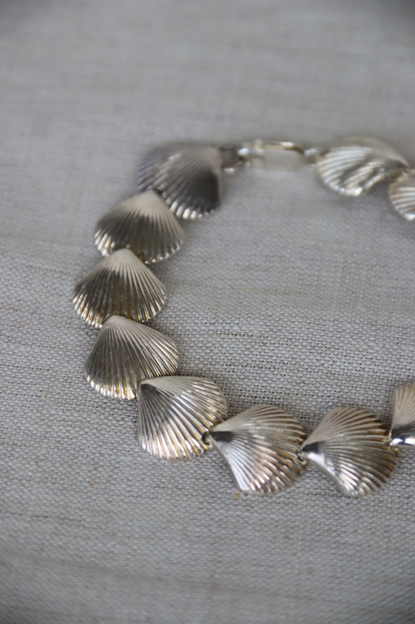 Sterling Silver Shell Bracelet and Earrings Set