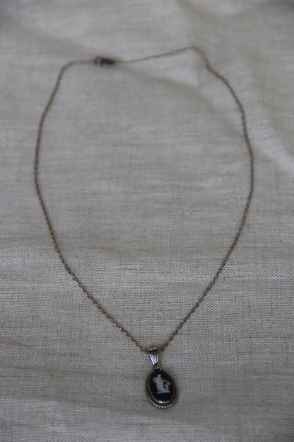 Sterling Silver Jasperware Cameo Necklace