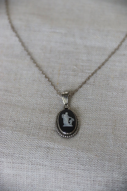 Sterling Silver Jasperware Cameo Necklace