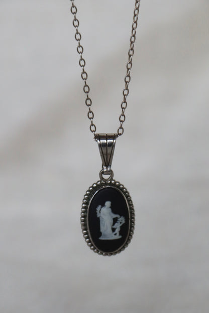 Sterling Silver Jasperware Cameo Necklace