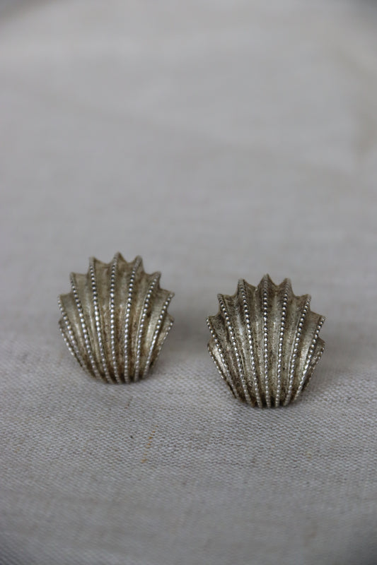 Sterling Silver Shell Clip on Earrings