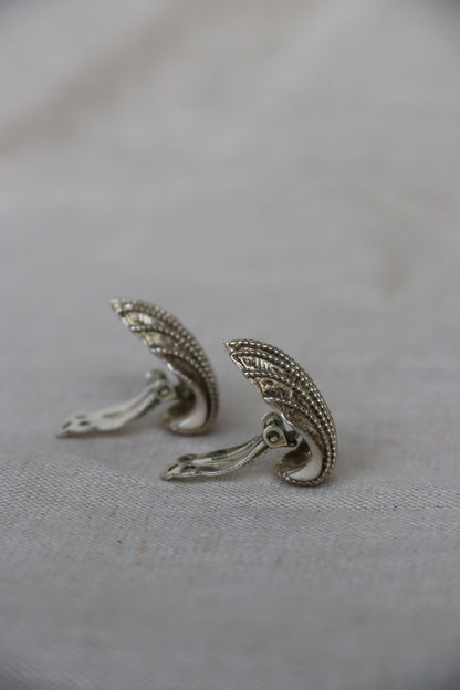 Sterling Silver Shell Clip on Earrings