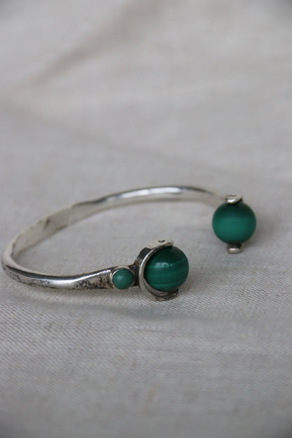 Sterling Silver, Malachite and Turquoise Bracelet