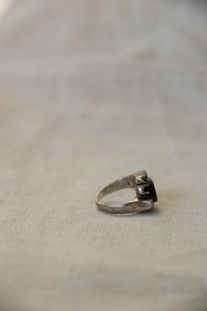 Sterling Silver Obsidian Ring