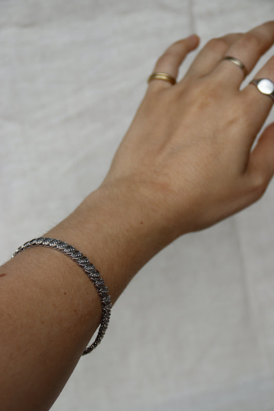Sterling Silver and Diamond Link Bracelet