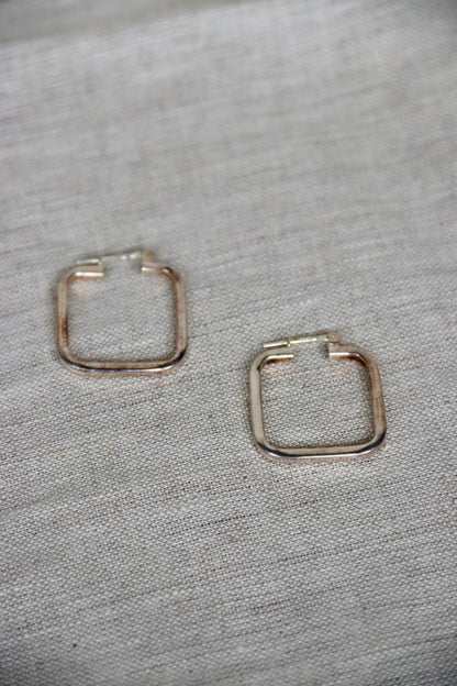 Sterling Silver Square Hoop Earrings