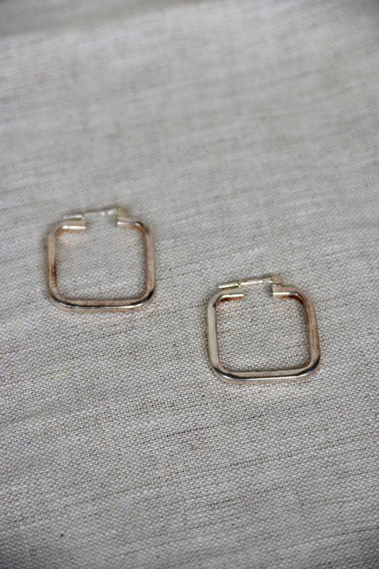 Sterling Silver Square Hoop Earrings