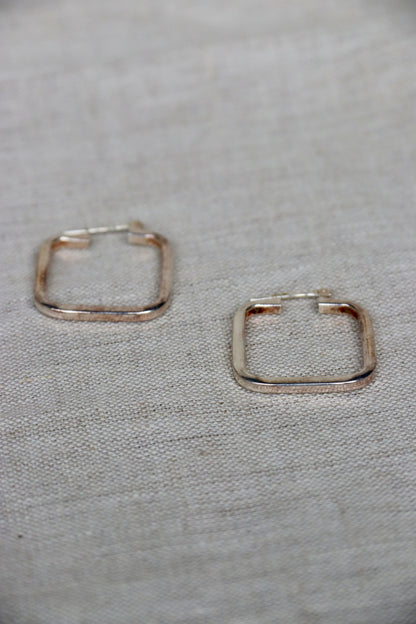 Sterling Silver Square Hoop Earrings