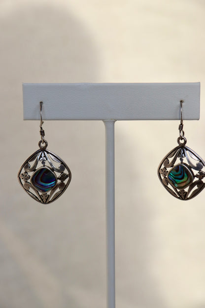 Sterling Silver Abalone Earrings